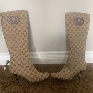 Gucci monogram boots